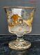 Baccarat Ou Saint Louis Vase Coupe Cristal Dore Rare Decor De Combat De Coqs