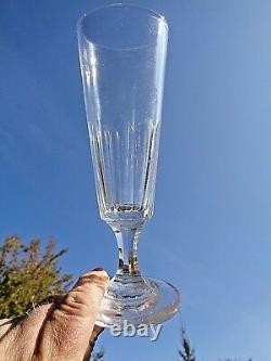 Baccarat Saint Louis 6 Flutes A Champagne Cristal Taillé Cotes Plates 19ème Am