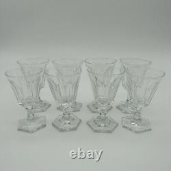 Baccarat, Saint-Louis 8 verres anciens à vin à pans coupés en cristal, XIXe