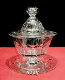 Baccarat Saint Louis Caton Drageoir Sucrier Cristal Taille Cotes Plates 19eme B