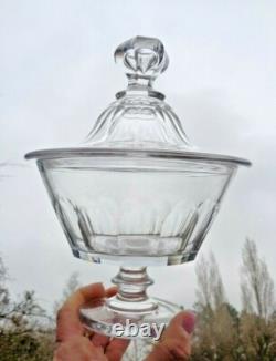 Baccarat Saint Louis Caton Drageoir Sucrier Cristal Taille Cotes Plates 19eme B