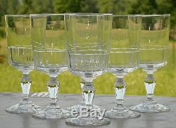 Baccarat Saint Louis Service de 6 verres à eau en cristal taillé