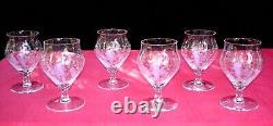 Baccarat St Louis 6 Wine Crystal Glasses Verre A Vin Cristal Grave Art Deco Aa A