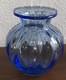 Beau Vase Boule Bleu En Cristal De Saint Louis Sign&eacute;