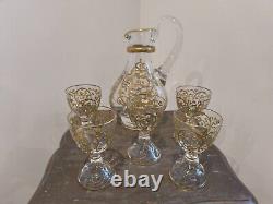 Bel Ensemble Pichet Et 5 Verres A Vin En Cristal De Saint Louis Modele Cluny