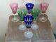 Belle Serie De 6 Verres De Couleurs Modele Tarn En Cristal De Saint Louis 14 Cm