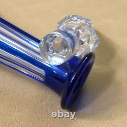 Belle carafe en cristal overlay SAINT LOUIS doublé BLEU 44 cm (couleurs verre)