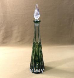 Belle carafe en cristal overlay SAINT LOUIS doublé VERT 33 cm (couleurs verre)