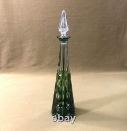 Belle carafe en cristal overlay SAINT LOUIS doublé VERT 33 cm (couleurs verre)
