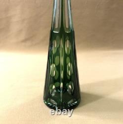 Belle carafe en cristal overlay SAINT LOUIS doublé VERT 33 cm (couleurs verre)