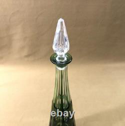 Belle carafe en cristal overlay SAINT LOUIS doublé VERT 33 cm (couleurs verre)