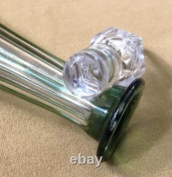 Belle carafe en cristal overlay SAINT LOUIS doublé VERT 33 cm (couleurs verre)