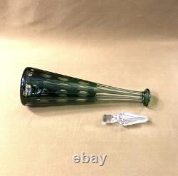 Belle carafe en cristal overlay SAINT LOUIS doublé VERT 33 cm (couleurs verre)