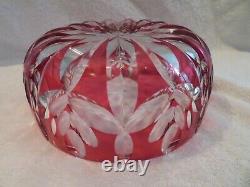 Belle coupe saladier cristal Saint Louis overlay rubis (french crystal bowl)