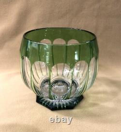 Boite / bonbonnière en cristal overlay doublé vert SAINT LOUIS 18 cm no verre