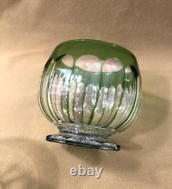 Boite / bonbonnière en cristal overlay doublé vert SAINT LOUIS 18 cm no verre