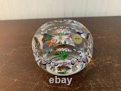 Boule presse papier 5 fleurs fond clair cristal de Saint Louis