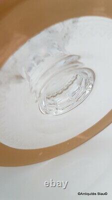 Broc Pichet eau en Saint St Louis Cristal modèle Thistle Or signé parfait état