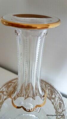 Broc Pichet eau en Saint St Louis Cristal modèle Thistle Or signé parfait état