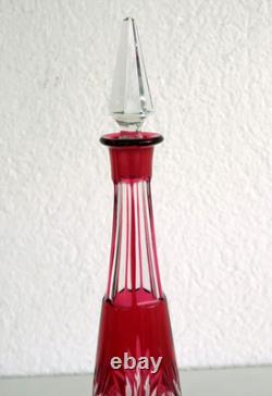 CARAFE Cristal Overlay Rouge BACCARAT ou SAINT LOUIS XXème Siècle
