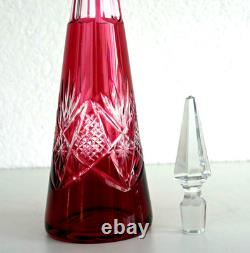 CARAFE Cristal Overlay Rouge BACCARAT ou SAINT LOUIS XXème Siècle