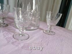 CARAFE ET 3 VERRES A LIQUEUR ou PORTO SAINT LOUIS CRISTAL Signé TBE