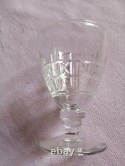 CARAFE ET 3 VERRES A LIQUEUR ou PORTO SAINT LOUIS CRISTAL Signé TBE