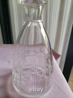 CARAFE ET 3 VERRES A LIQUEUR ou PORTO SAINT LOUIS CRISTAL Signé TBE