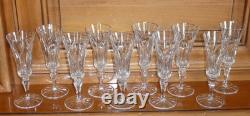 CRISTAL SAINT-LOUIS 10 Flutes a Champagne modèle CAMARGUE 18,5 cm SUPERBES