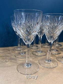 CRISTAL ST LOUIS 12 VERRES À EAU MODÈLE CHANTILLY Hauteur 18,5 Cm