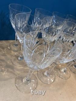 CRISTAL ST LOUIS 12 VERRES À EAU MODÈLE CHANTILLY Hauteur 18,5 Cm
