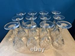 CRISTAL ST LOUIS 12 VERRES À EAU MODÈLE CHANTILLY Hauteur 18,5 Cm