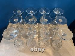CRISTAL ST LOUIS 12 VERRES À EAU MODÈLE CHANTILLY Hauteur 18,5 Cm