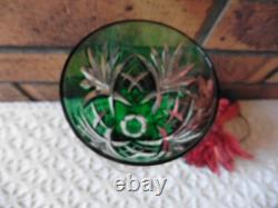 CRISTAL St LOUIS ROHMER MODELE CHANTILLY 1 VERRE VERT FONCÉ H 21,5 CM POIDS 253g
