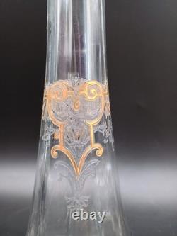 Carafe 8 verres cristal verre gravé dorure Napoléon III XIXè Baccarat St Louis