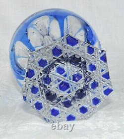 Carafe En Cristal Couleur Bleu De Baccarat Ou St Louis Bleu Pierreries Diamant