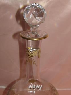 Carafe à décanter à vin cristal Baccarat Saint-Louis décor or époque XIXème