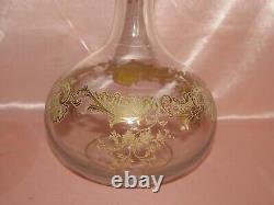 Carafe à décanter à vin cristal Baccarat Saint-Louis décor or époque XIXème