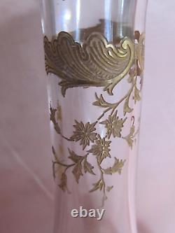 Carafe à décanter à vin cristal Baccarat Saint-Louis décor or époque XIXème