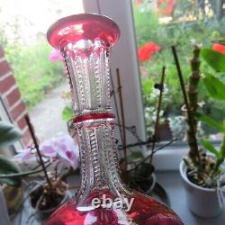 Carafe à liqueur en cristal de couleur rouge de baccarat ou st louis
