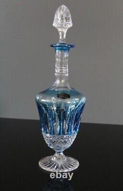 Carafe à liqueur en cristal de saint louis bleue turquoise