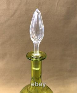 Carafe à liqueurs en cristal vert SAINT LOUIS 27 cm Table Bouchon Service Vin