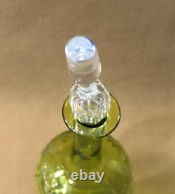 Carafe à liqueurs en cristal vert SAINT LOUIS 27 cm Table Bouchon Service Vin