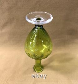 Carafe à liqueurs en cristal vert SAINT LOUIS 27 cm Table Bouchon Service Vin