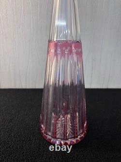 Carafe à vin modèle Tommy overlay rouge cristal de Saint Louis