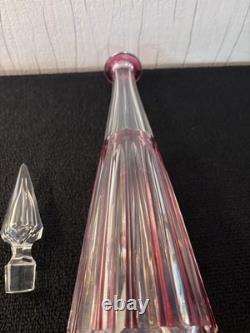 Carafe à vin modèle Tommy overlay rouge cristal de Saint Louis