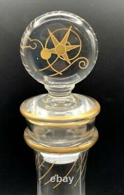 Carafe ancienne cristal art nouveau vers 1890-1900-gravé-doré-baccarat-st louis