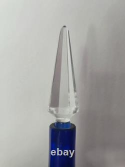 Carafe cristal taillé St Louis verres liqueur bleu cobalt Baccarat