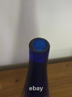 Carafe cristal taillé St Louis verres liqueur bleu cobalt Baccarat