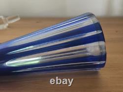 Carafe cristal taillé St Louis verres liqueur bleu cobalt Baccarat